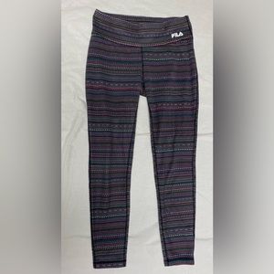 Fila leggings multi color sport full length size small